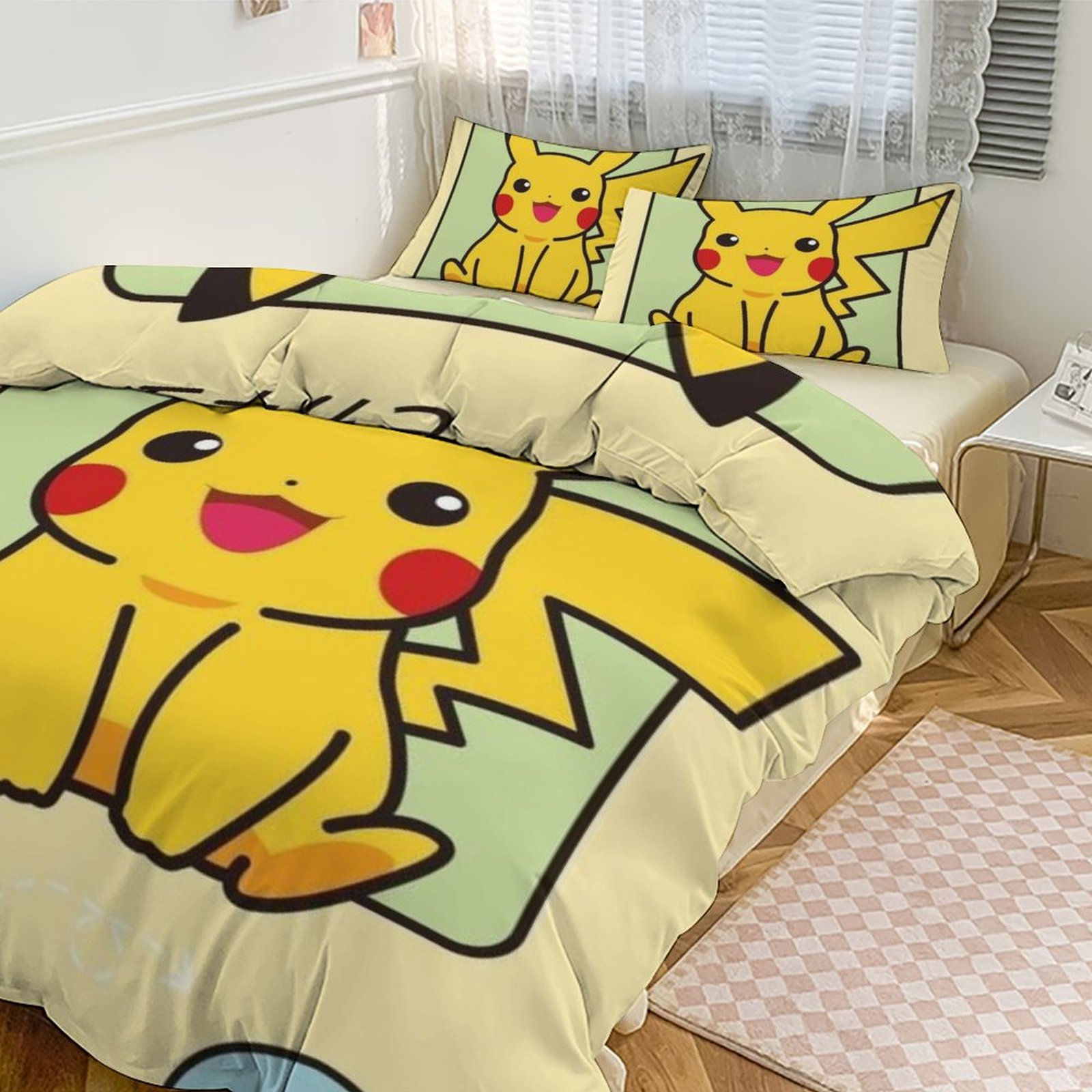 Twin Size Bedding Sets Pikachu Bedding Set for Kids Pikachu Merch Anime Room Decor